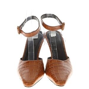 By FAR Croc embossed clear wedges